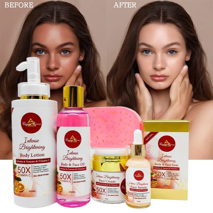 Alpha River Intense Brightening Skincare Set – 6-Piece 50X Vitamin C Collection