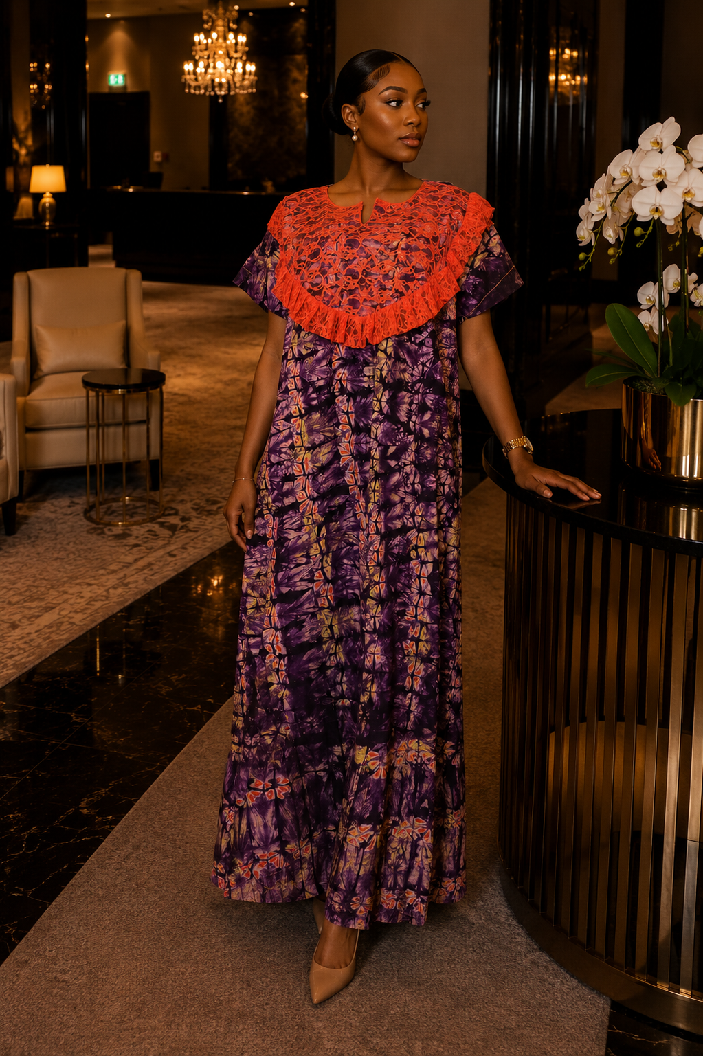Kamoala Ruffle Yoke Maxi Gown – 2 Colours