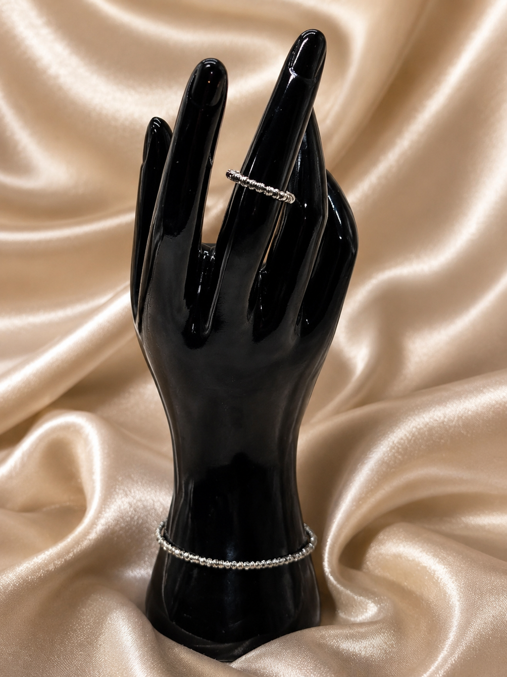 Twisted Bead Necklace & Ring Set