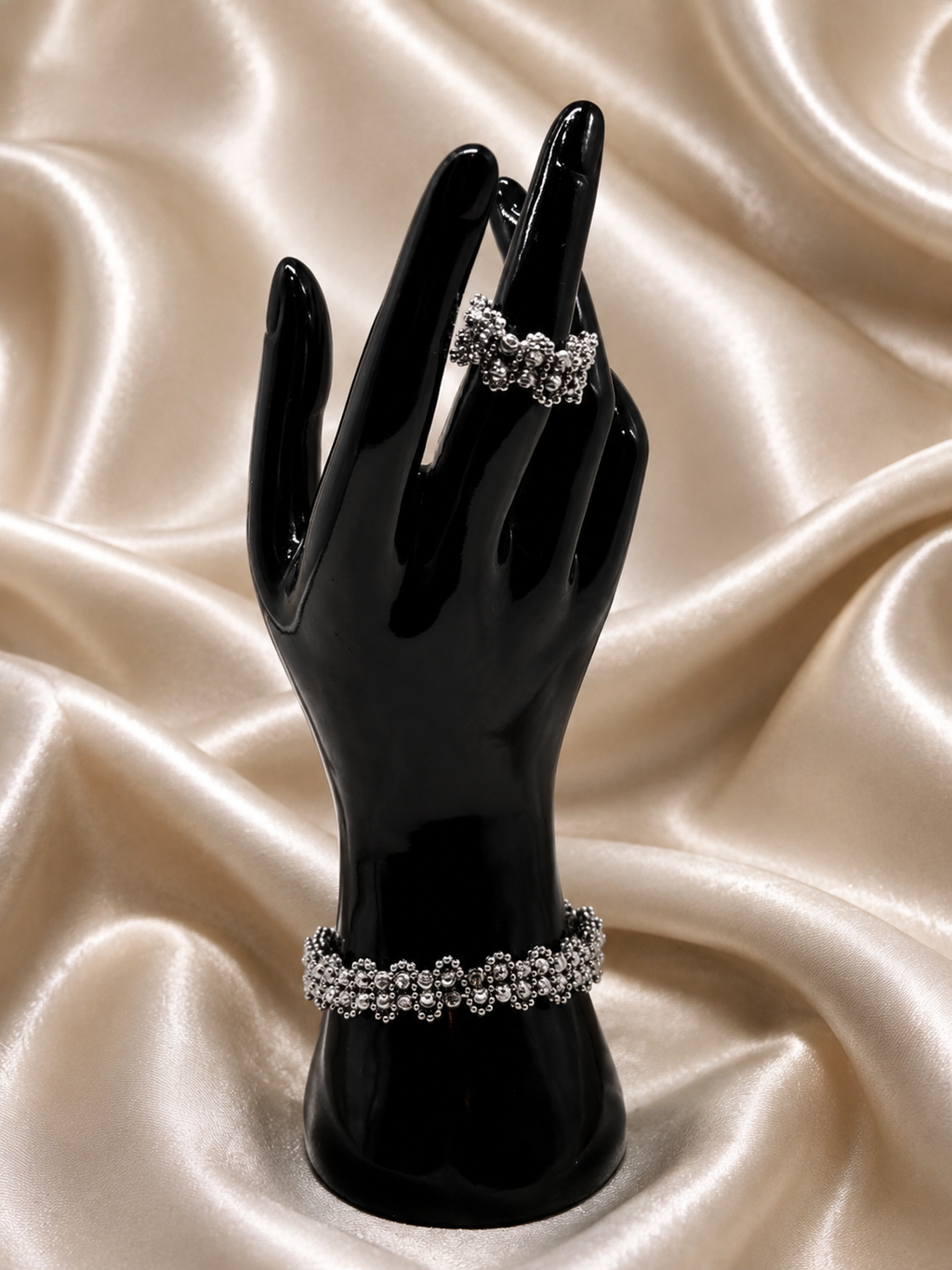 Floral Cluster Bangle & Ring Set