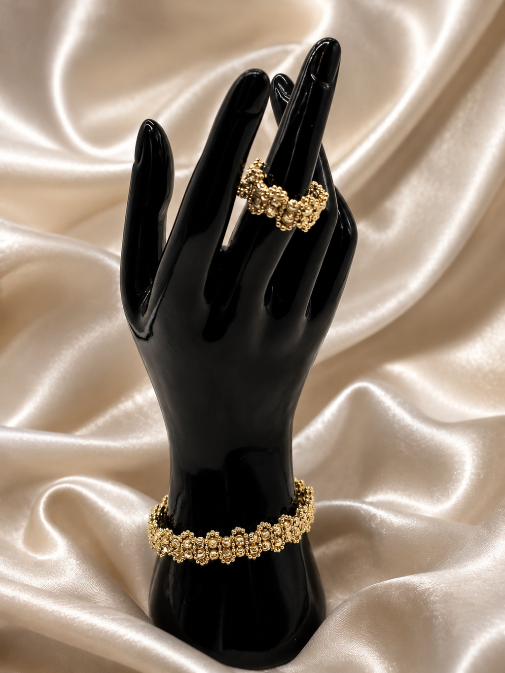 Floral Cluster Bangle & Ring Set
