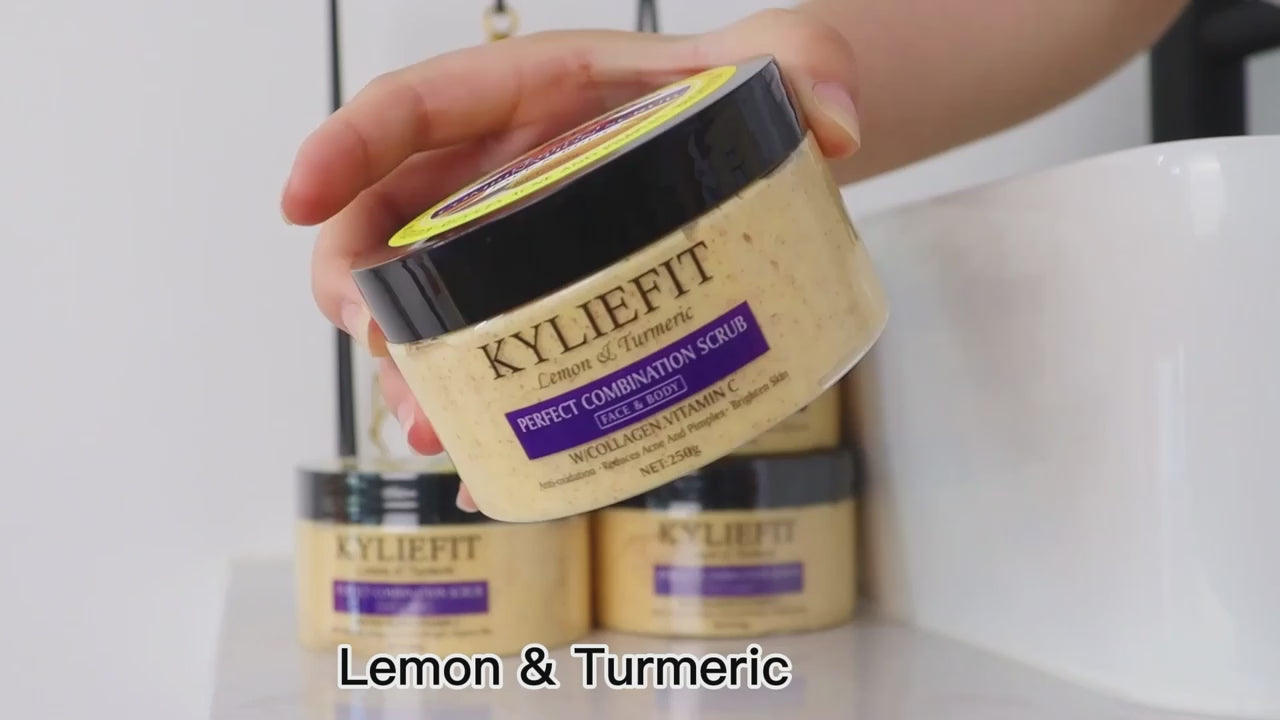 Kyliefit Lemon & Turmeric Perfect Combination Scrub – Face & Body Exfoliating Scrub