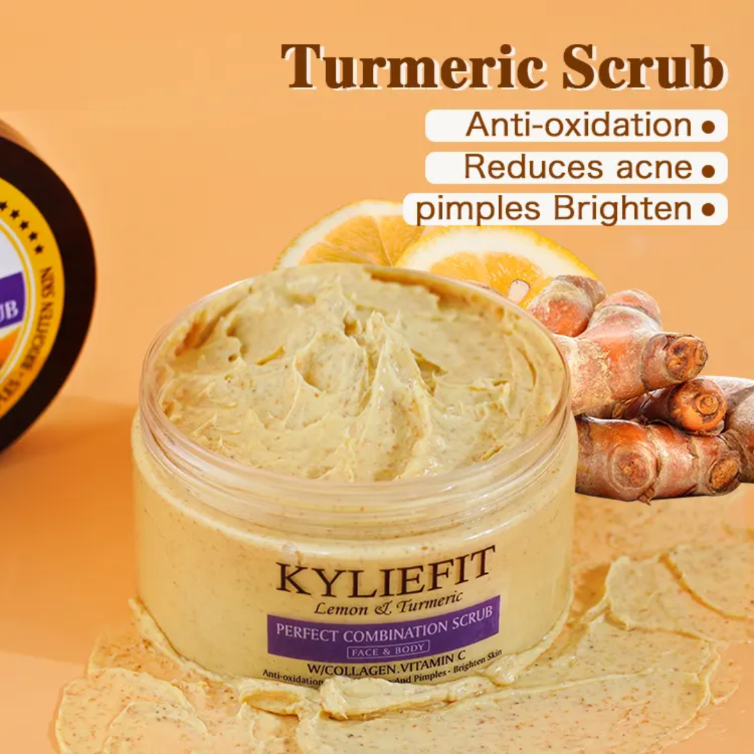 Kyliefit Lemon & Turmeric Perfect Combination Scrub – Face & Body Exfoliating Scrub