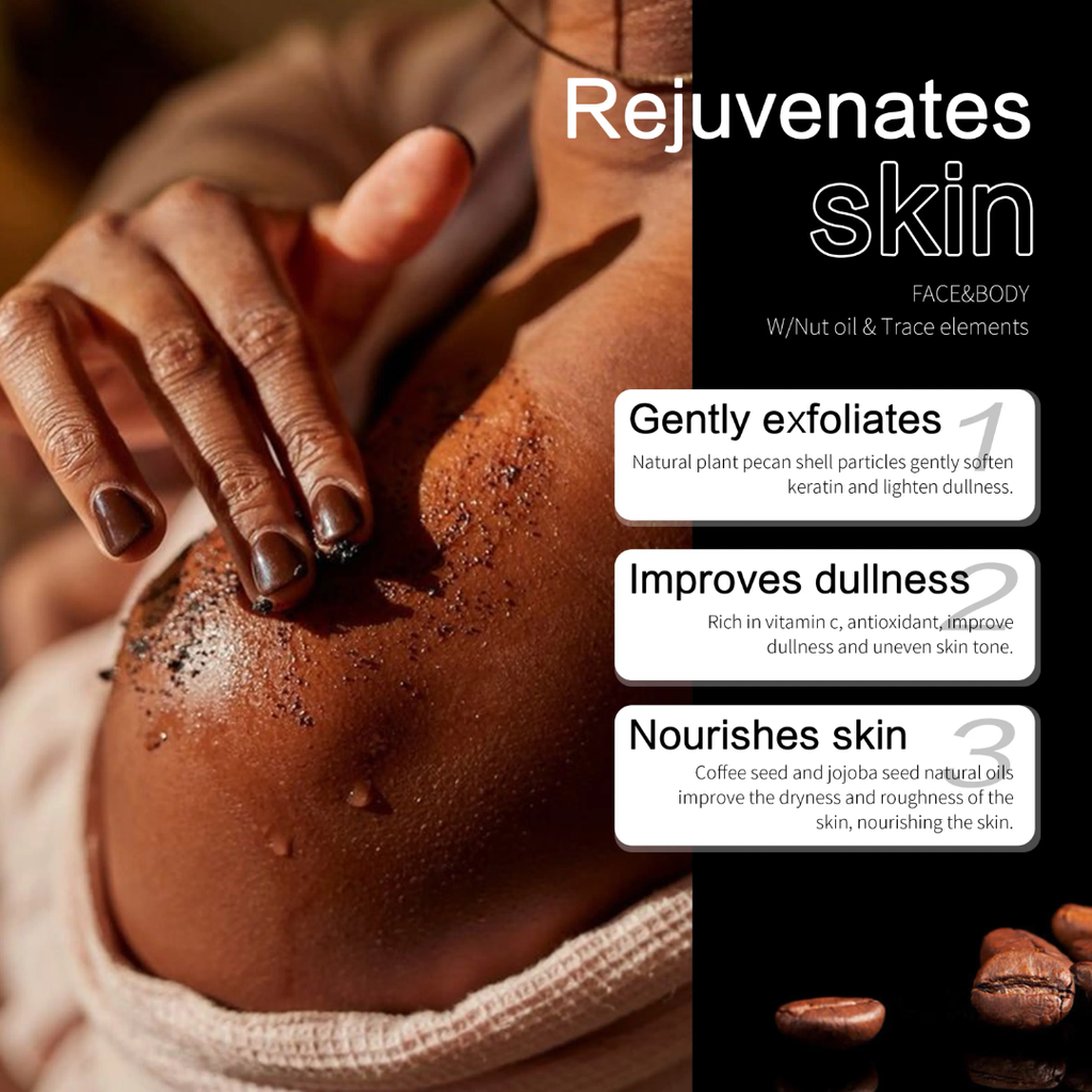 Kyliefit Coffee & Brazilian Nut Shea Sugar Scrub – Face & Body Exfoliating Scrub
