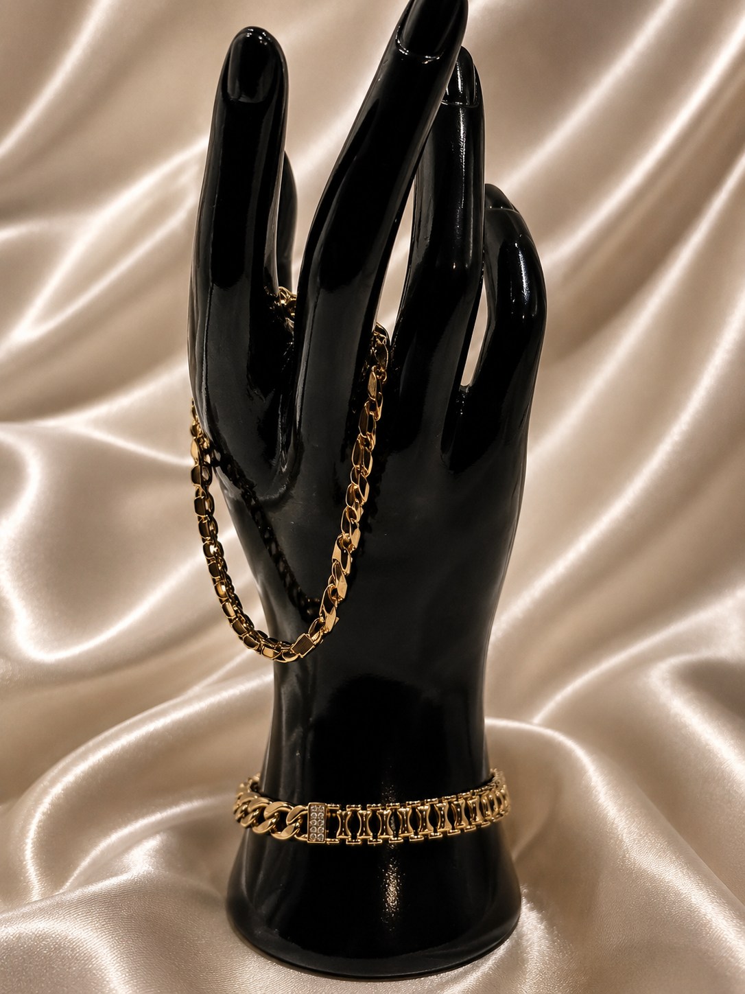 Classic Gold Cuban Bracelet Set