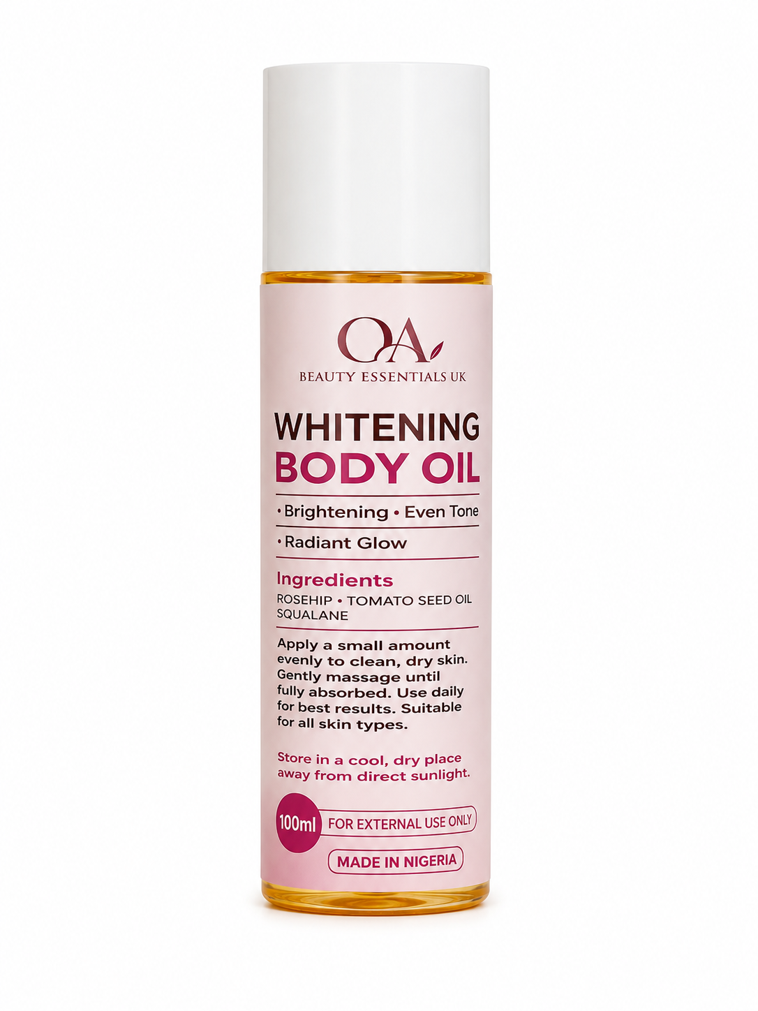 QA Beauty Essentials Whitening Body Oil – Brightening & Radiant Glow