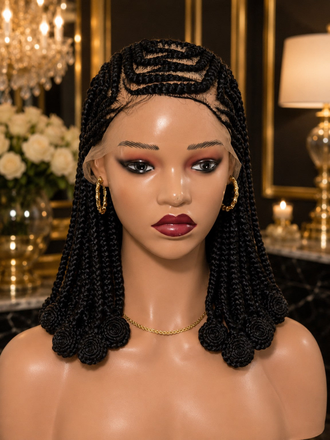 Braided wig for women with baby hair