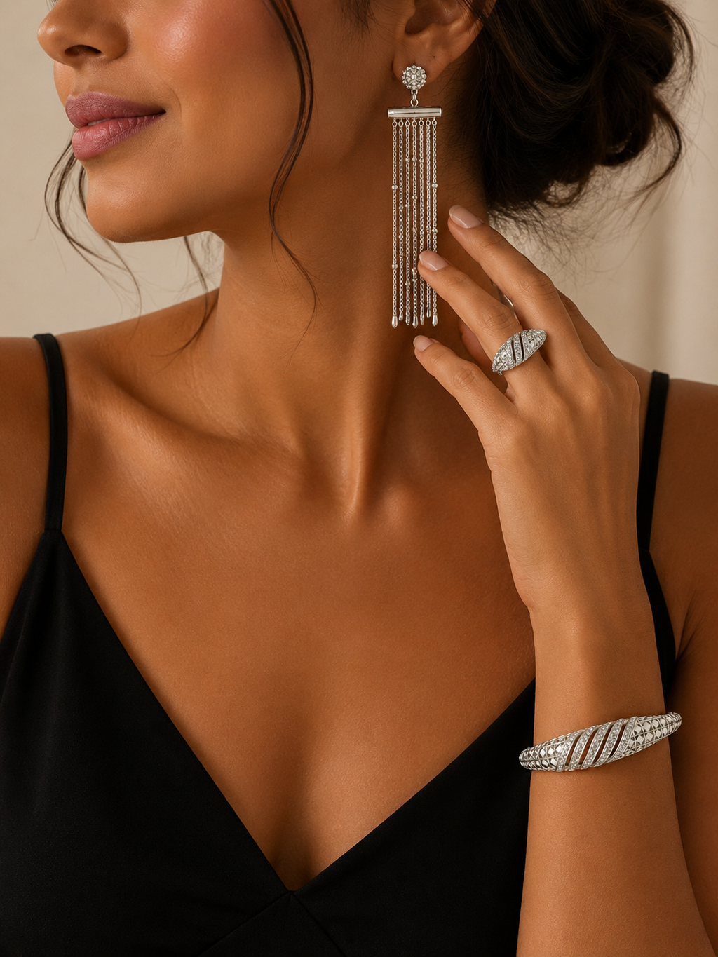 Gold Plated Silver Bracelet and ring