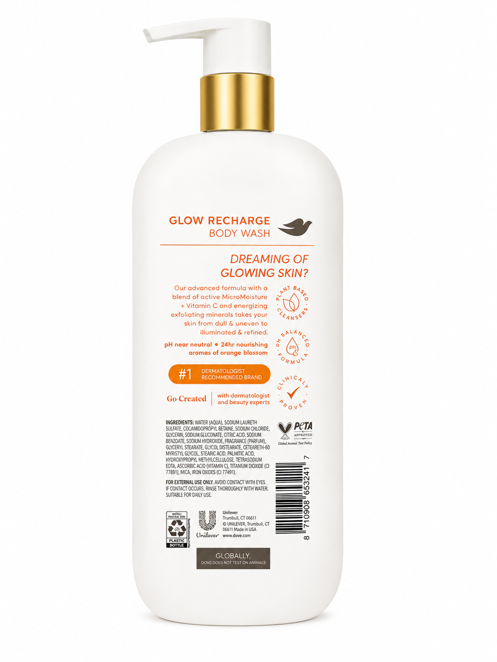 Dove Glow Recharge Body Wash – 3% Brightening Serum with Vitamin C