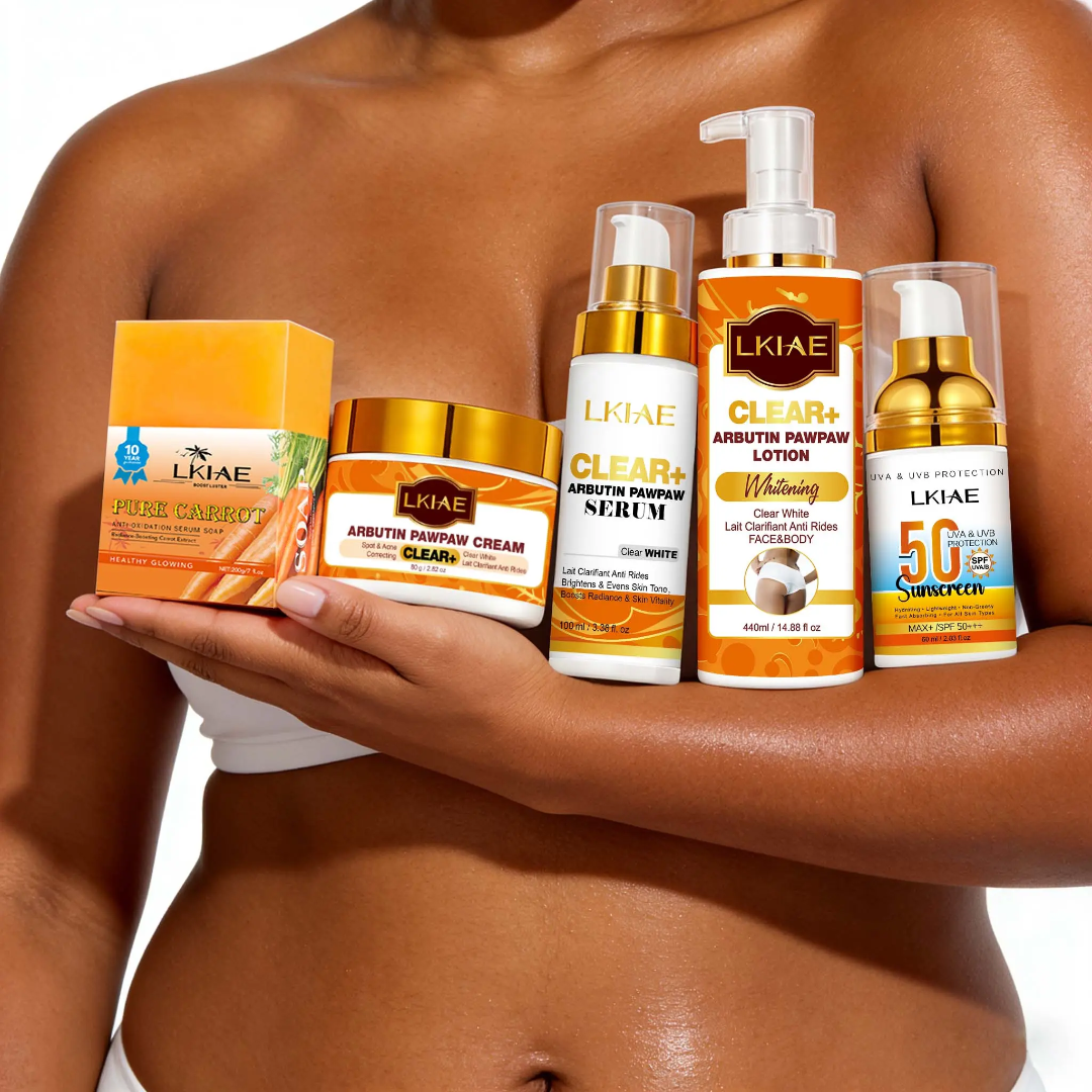 LKIAE Clear+ Arbutin Pawpaw Skin Care Set – Complete Brightening & Glow Collection