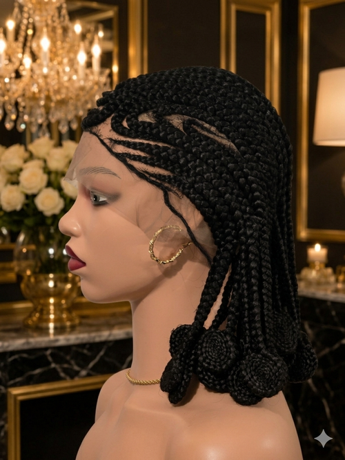 Braided wig for women with baby hair