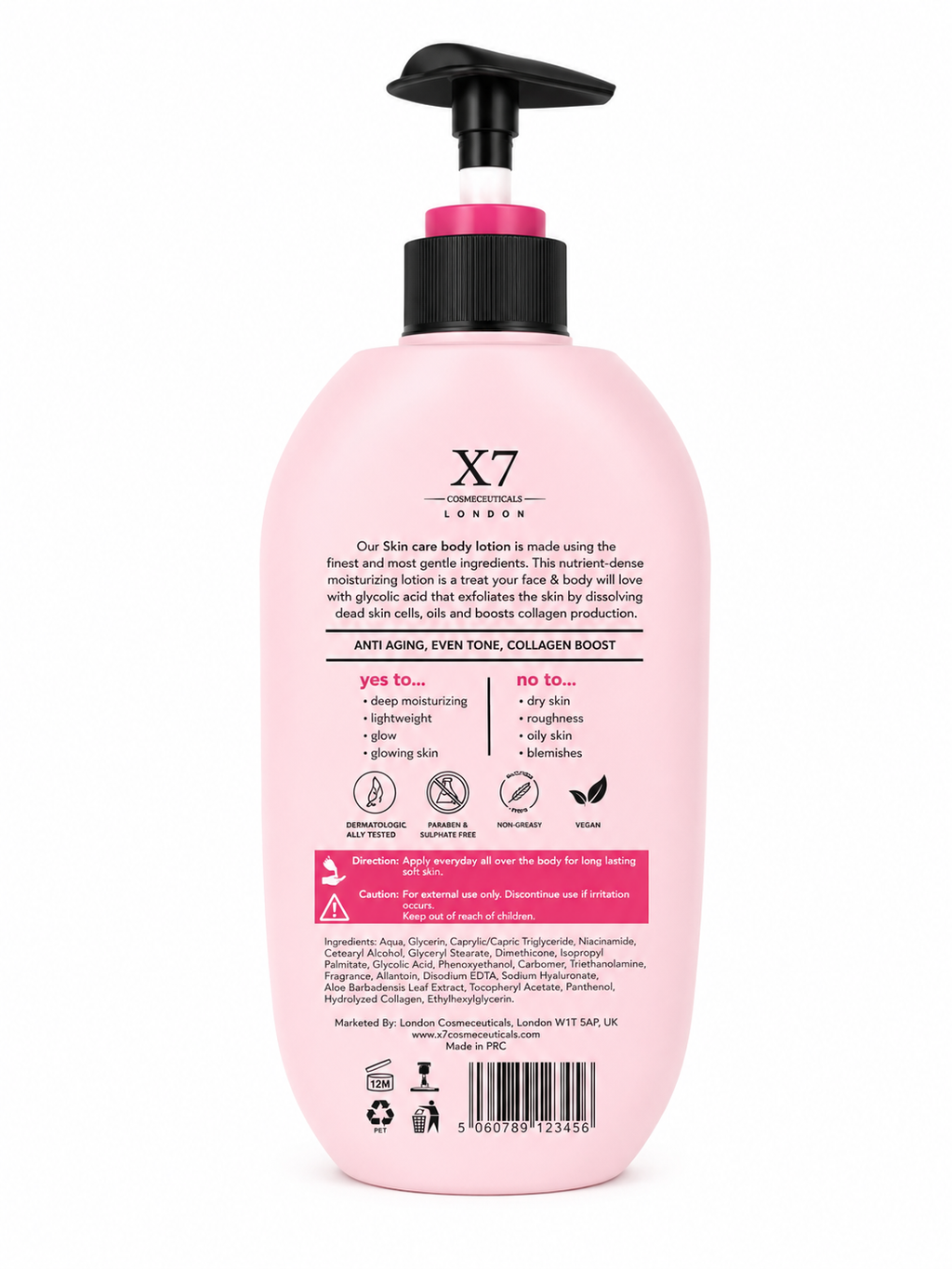 X7 Niacinamide Advanced Hydration Smoothing Body Lotion