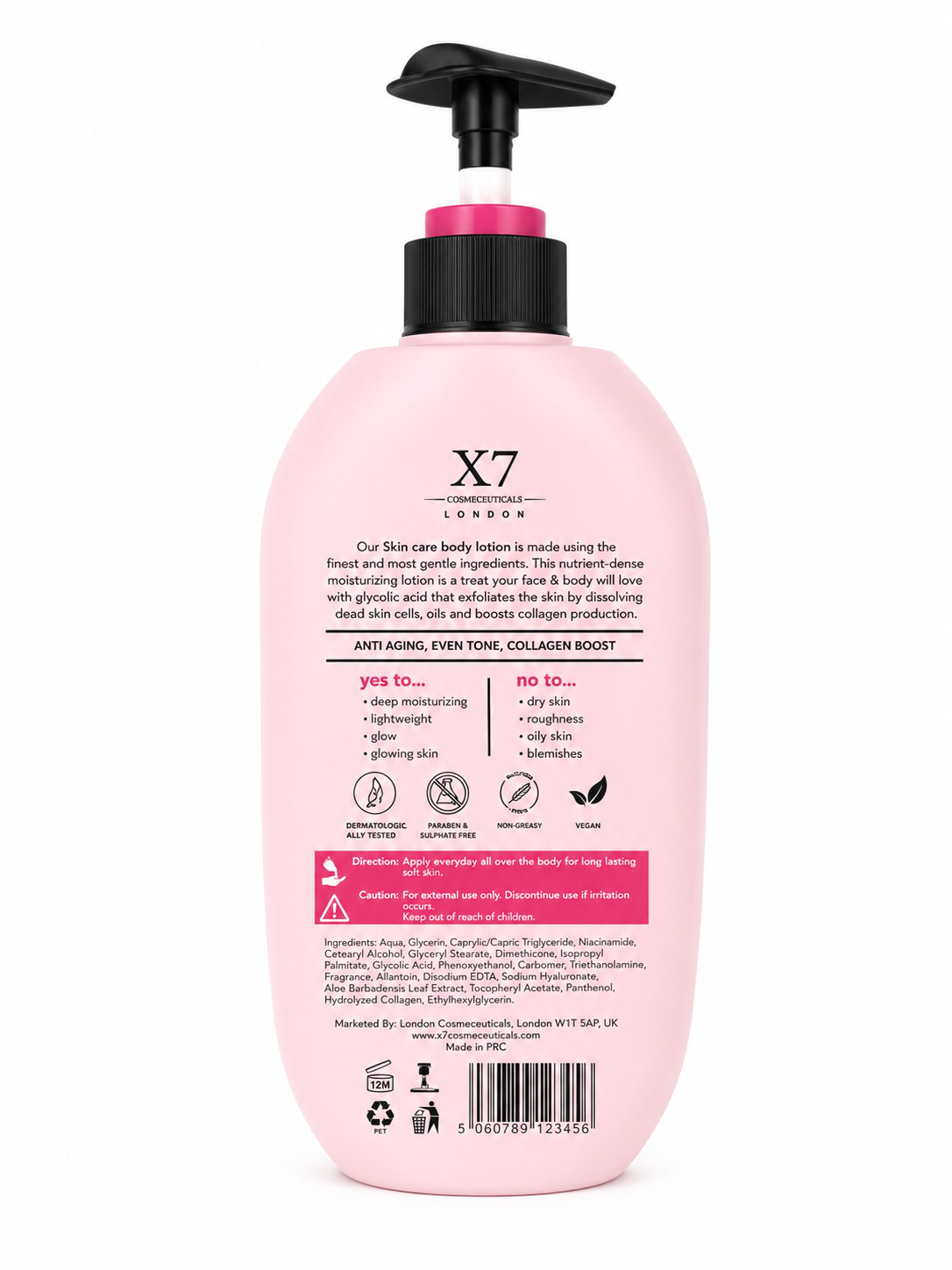 X7 Niacinamide Advanced Hydration Smoothing Body Lotion