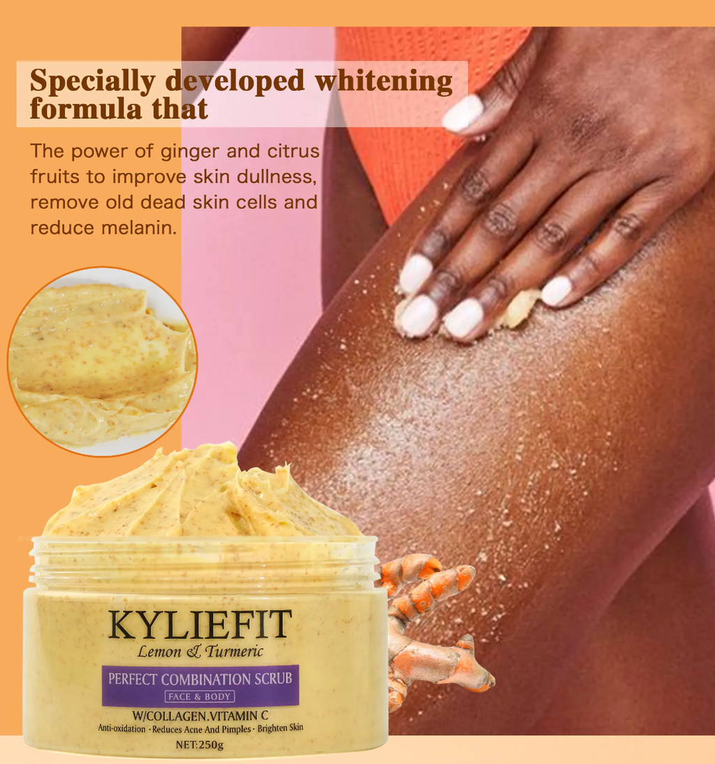 Kyliefit Lemon & Turmeric Perfect Combination Scrub – Face & Body Exfoliating Scrub