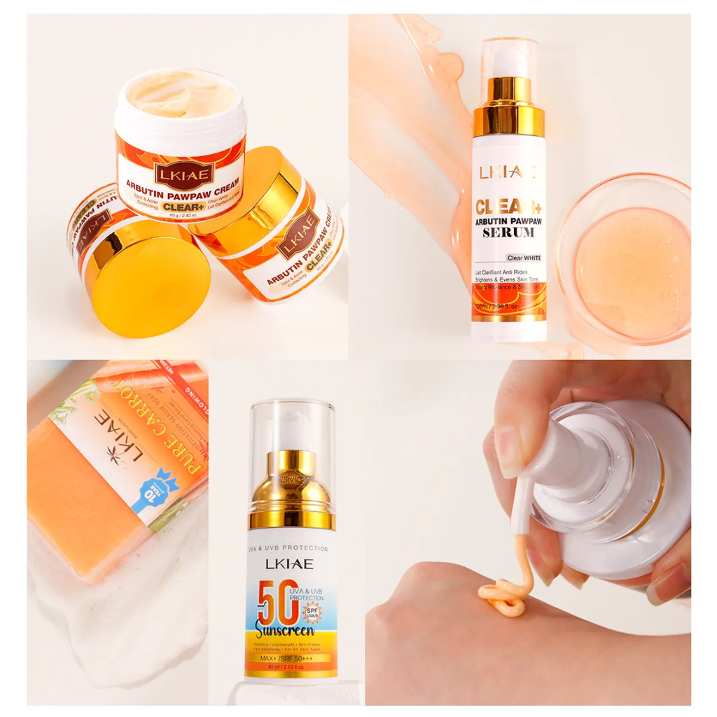 LKIAE Clear+ Arbutin Pawpaw Skin Care Set – Complete Brightening & Glow Collection