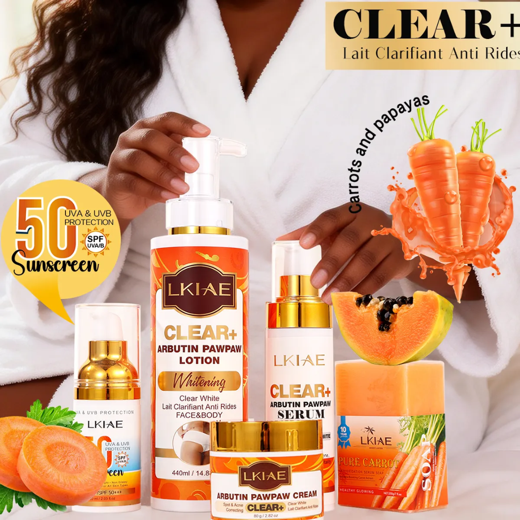LKIAE Clear+ Arbutin Pawpaw Skin Care Set – Complete Brightening & Glow Collection